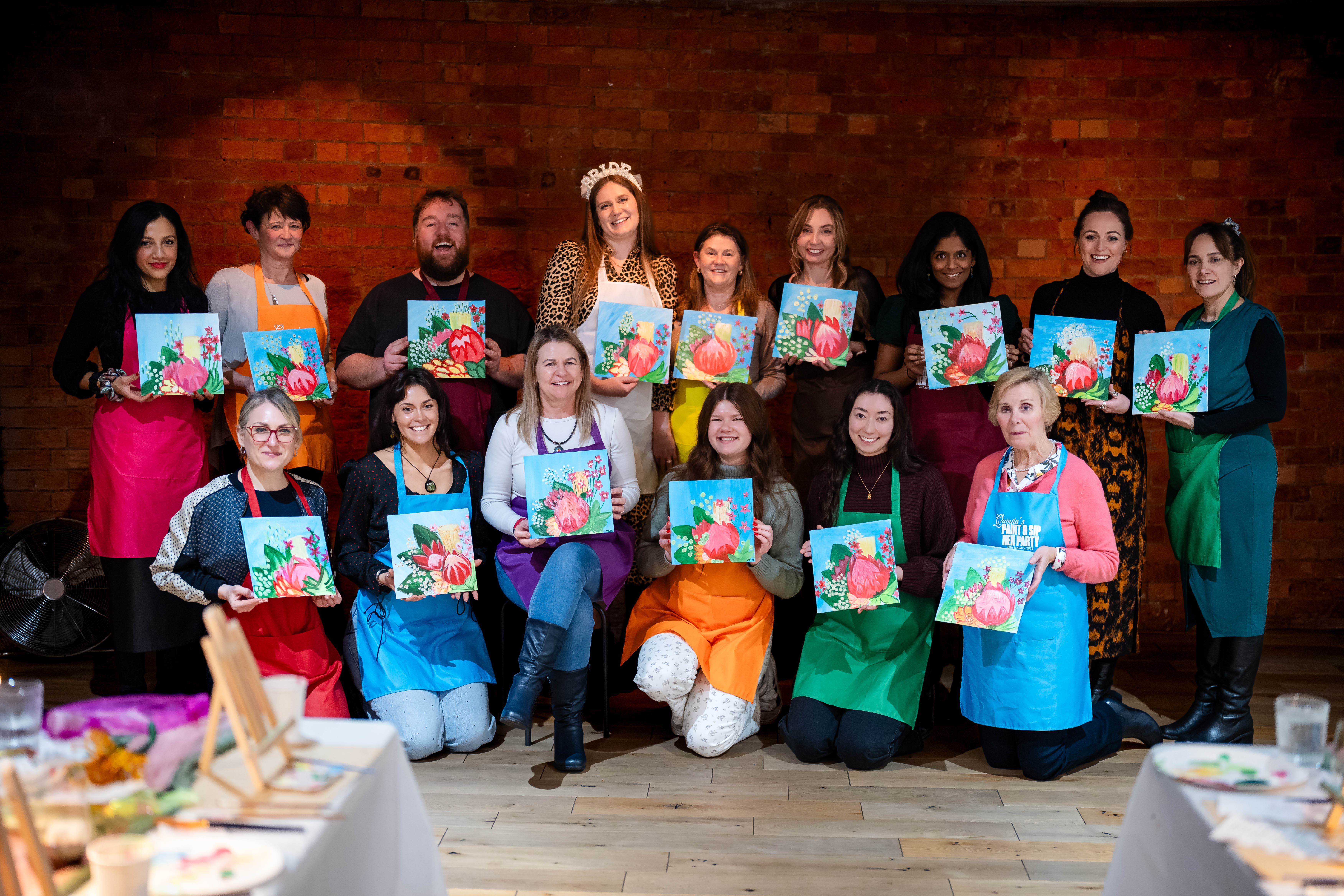 Guests after their Hen Party sip & paint